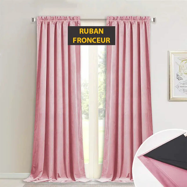 Różowa zasłona welurowa zaciemniająca