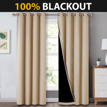 Beżowa zasłona termiczna i zaciemniająca