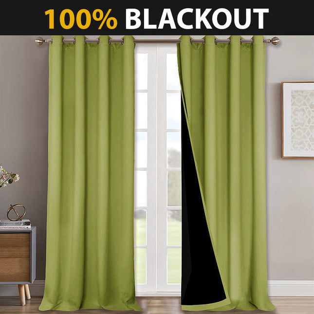 Zasłony termoizolacyjne w kolorze jabłkowej zieleni