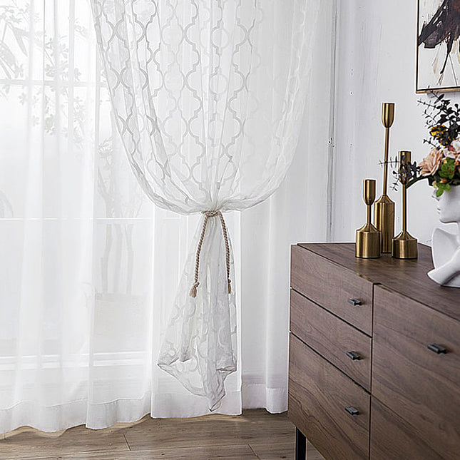 Firana żakardowa we wzór marokański