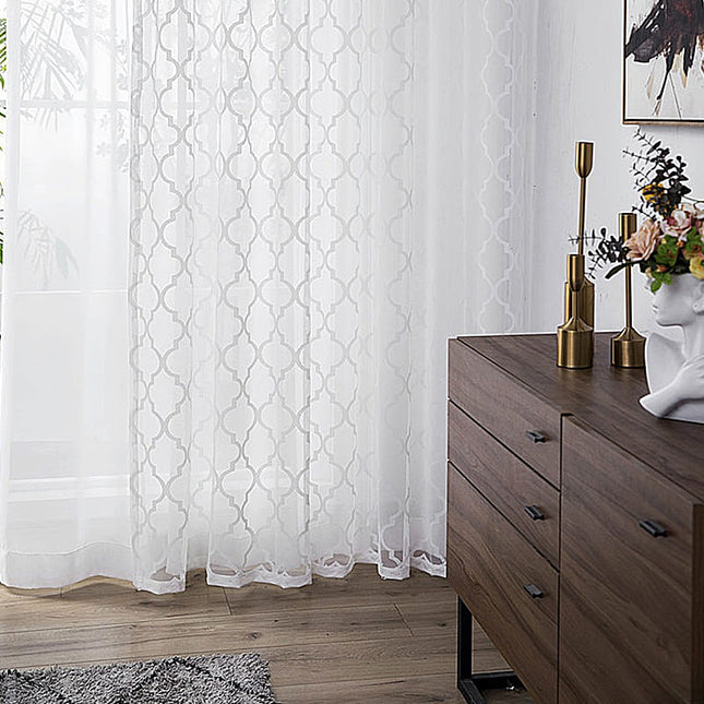 Firana żakardowa we wzór marokański