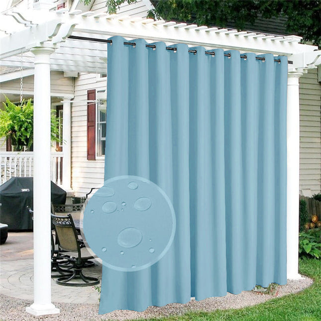 Błękitna zasłona ogrodowa na taras