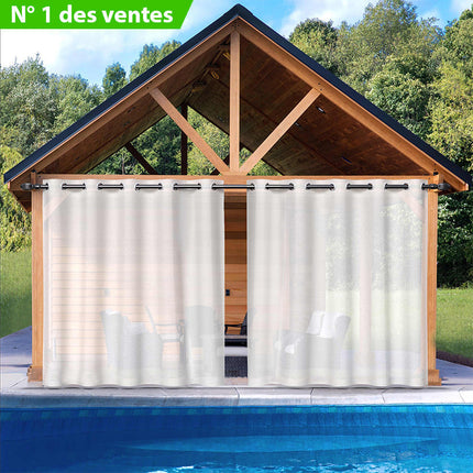 Biała firana ogrodowa na taras balkon