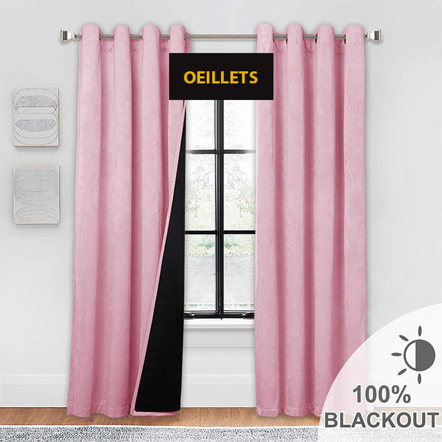 Różowa zasłona welurowa zaciemniająca