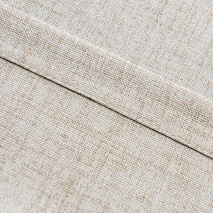 Lniana firana beżowa z lamówką