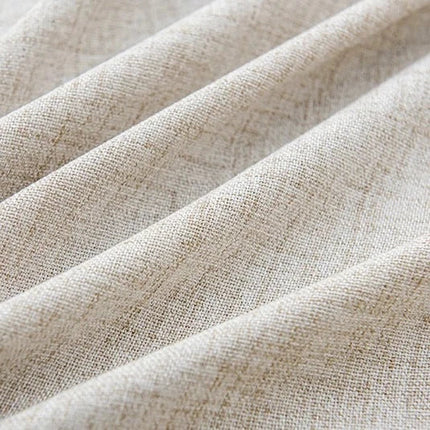 Lniana firana beżowa z lamówką