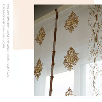 Firana panelowa z brązowym haftem