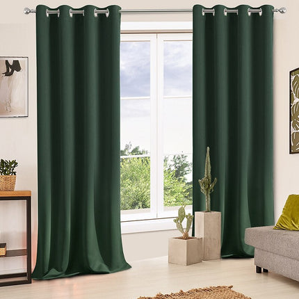 Ciemnozielona wodoodporna zasłona ogrodowa.