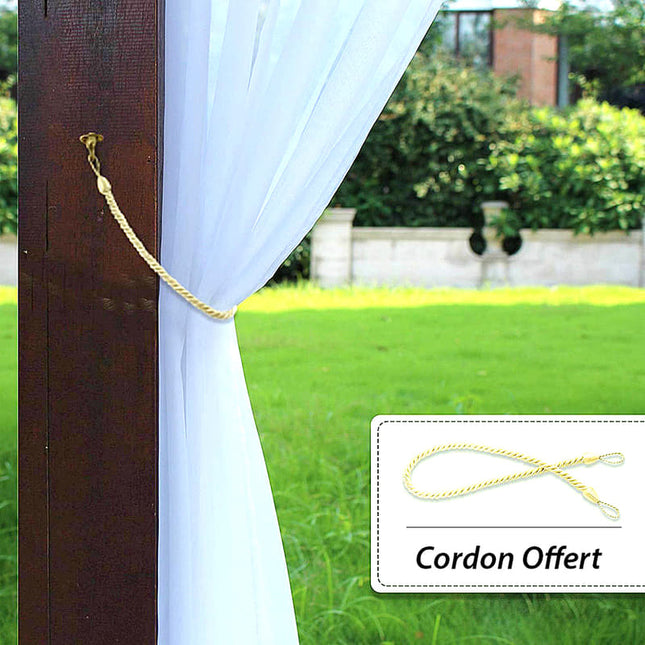 Biała firana ogrodowa na taras