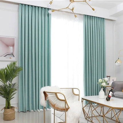 Turkusowa zasłona półzaciemniająca do salonu