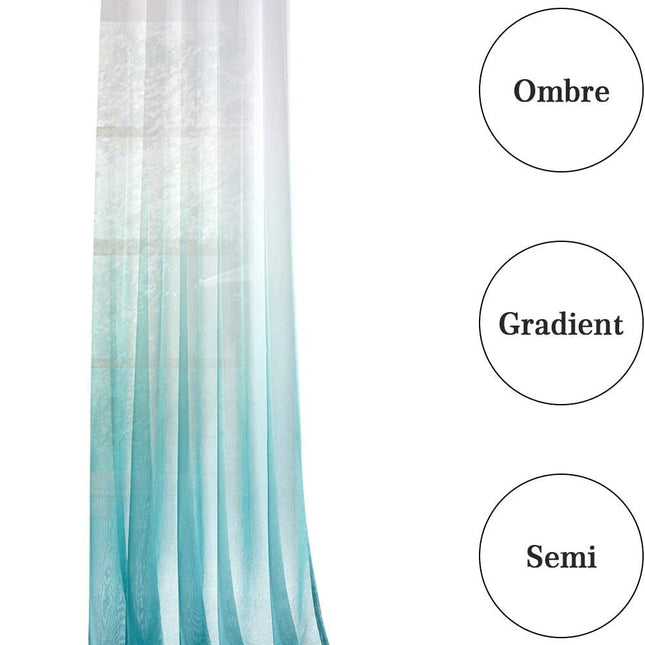 Turkusowa zewnętrzna zasłona cieniowana na balkon.