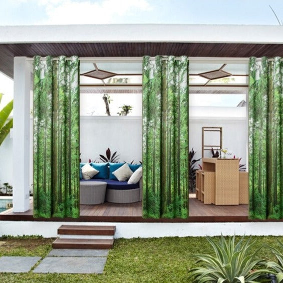 Zasłona balkonowa z motywem lasu