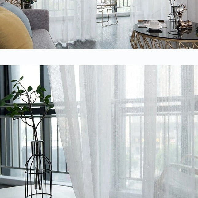 Firana woalowa z błyszczącą nicią