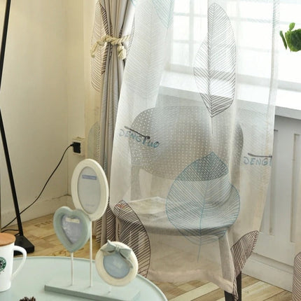 Zwiewna firana we wzór liści