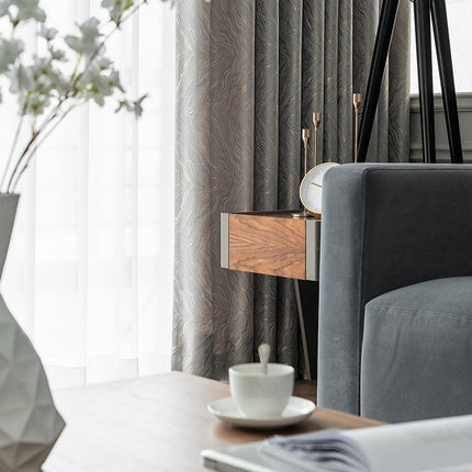 Nowoczesna zasłona zaciemniająca srebrny wzór