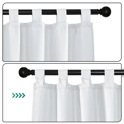 Biała zasłona na pergolę wodoodporna na szelkach.