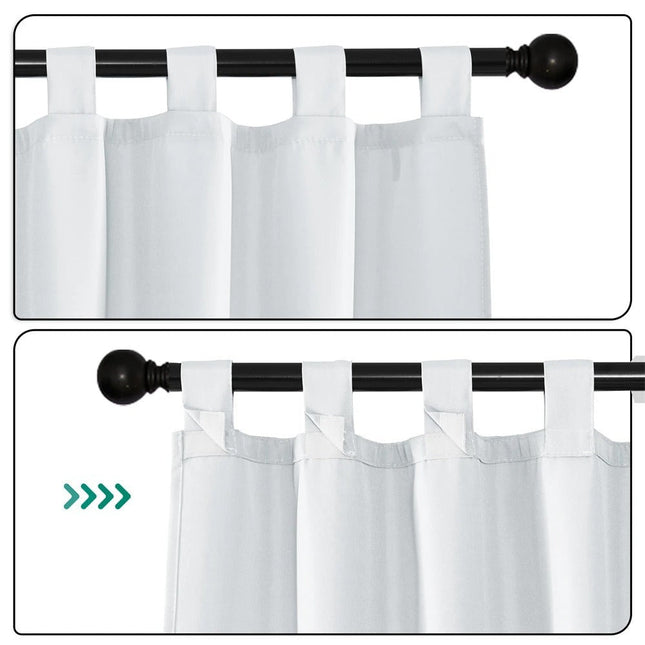 Biała zasłona na pergolę wodoodporna na szelkach.