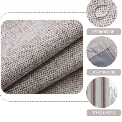 Szara zasłona lniana na przelotkach