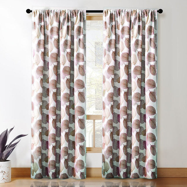 Zasłona zaciemniająca w brązowe liście