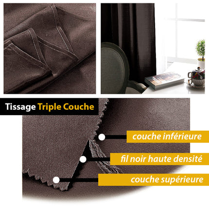 Brązowa zasłona przyciemniająca na taśmie marszczącej