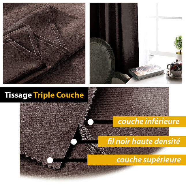 Brązowa zasłona przyciemniająca na taśmie marszczącej