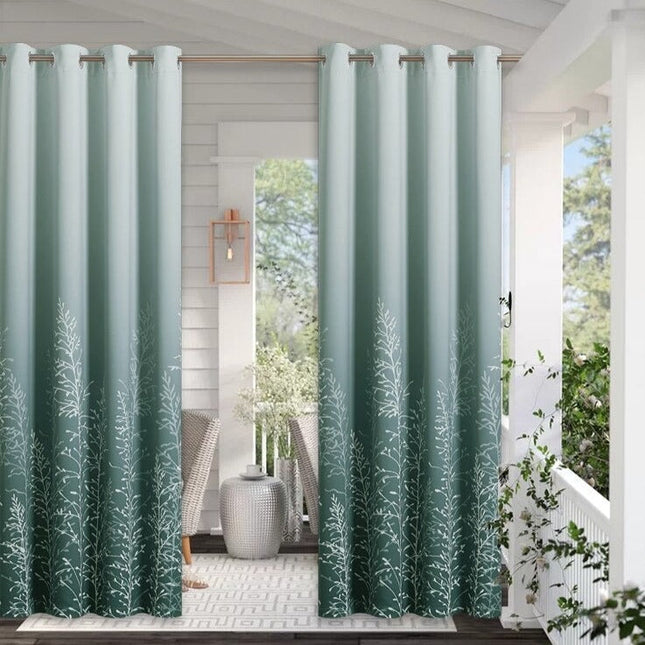 Zielona zasłona na taras z motywem