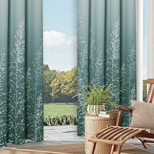 Zielona zasłona na taras z motywem