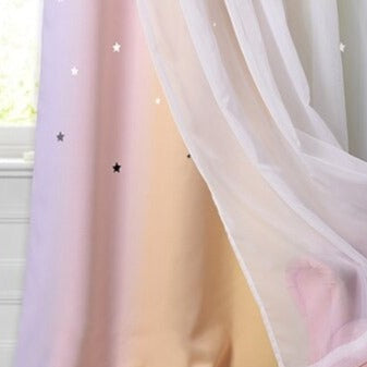 Tęczowa zewnętrzna firanka na taras