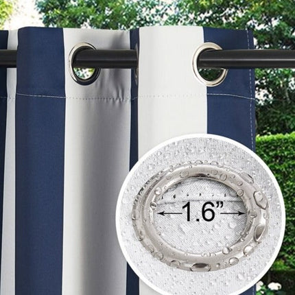 Zasłona ogrodowa w biało-szare pasy