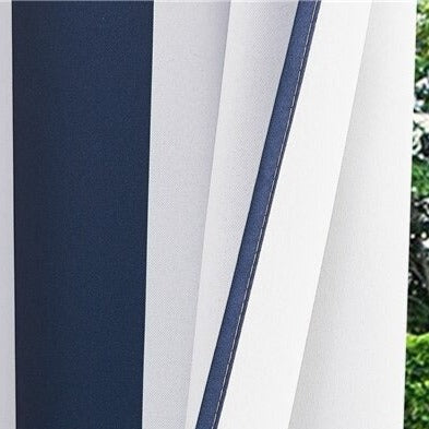 Zasłona ogrodowa w biało-szare pasy