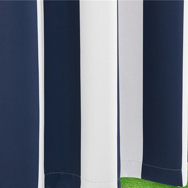 Zasłona ogrodowa w biało-szare pasy