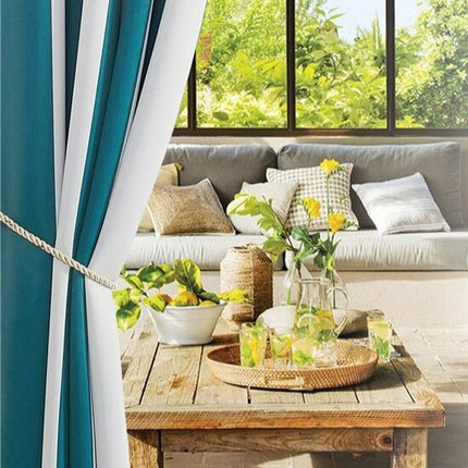 Zasłona ogrodowa w biało-szare pasy