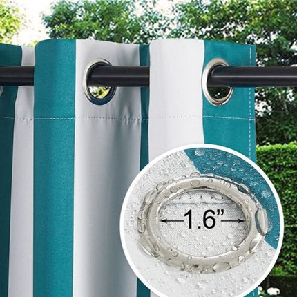 Zasłona ogrodowa w biało-szare pasy