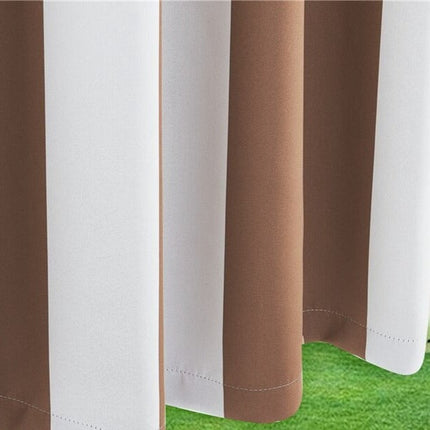 Zasłona ogrodowa w biało-szare pasy