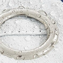 Zasłona ogrodowa w biało-szare pasy