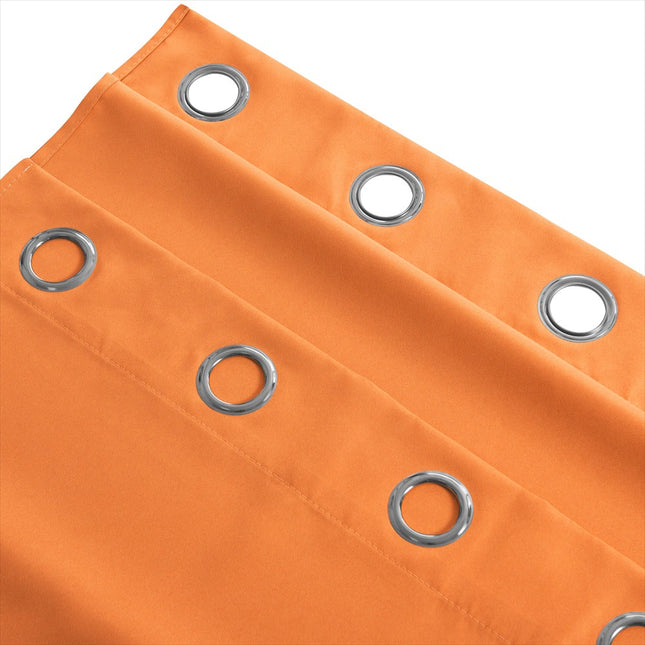 Pomarańczowa zasłona ogrodowa na altanę z przelotkami.