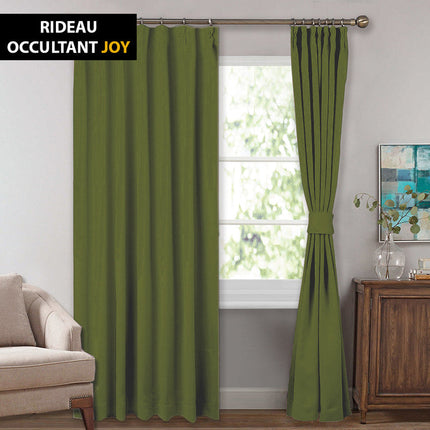 Oliwkowa zasłona zaciemniająca do pokoju