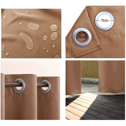 Brązowa wodoodporna zasłona na taras