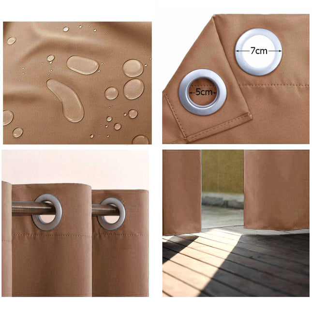 Brązowa wodoodporna zasłona na taras