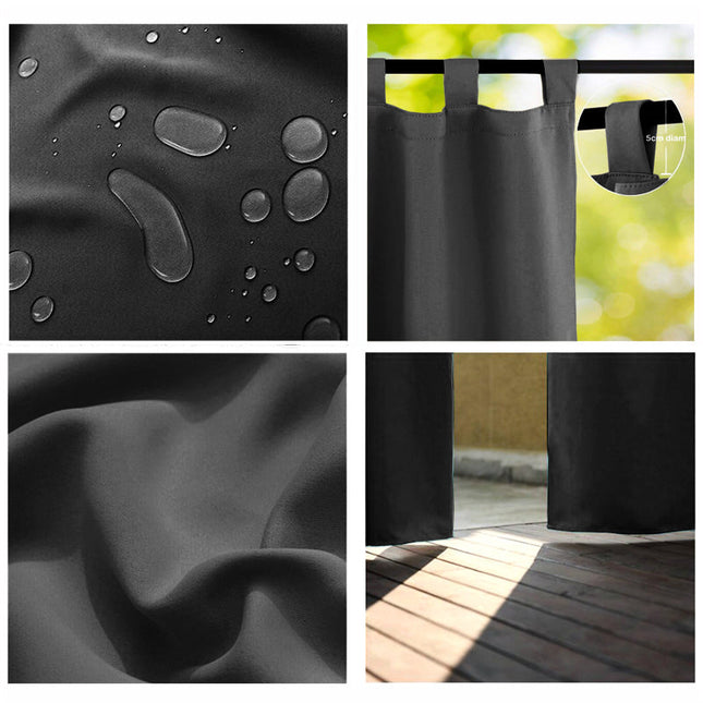 Ciemnoszara zasłona zewnętrzna na szelkach