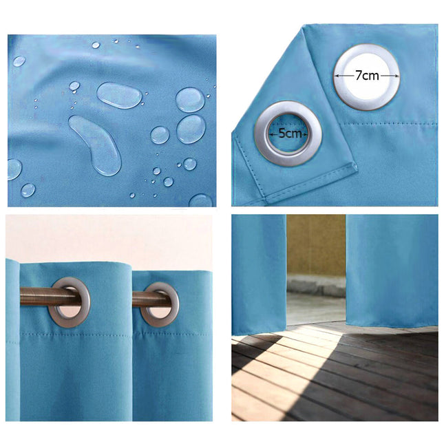 Niebieska zasłona do altany ogrodowej