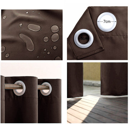 Brązowa wodoodporna zasłona ogrodowa na oczkach