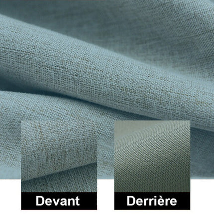 Niebieska zasłona zaciemniająca o strukturze lnu