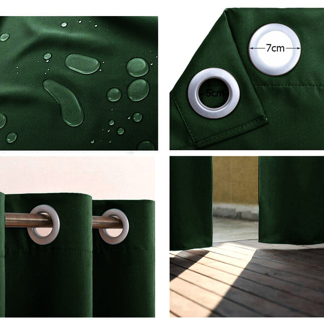 Ciemnozielona wodoodporna zasłona ogrodowa.