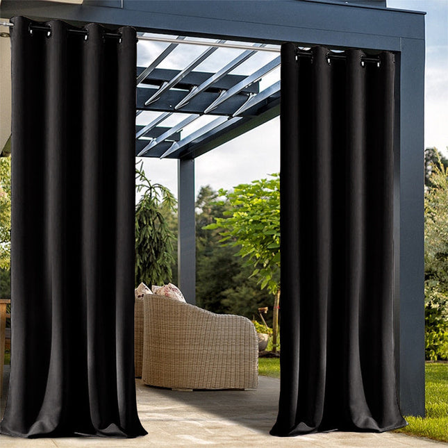 Czarna zasłona ogrodowa na werandę