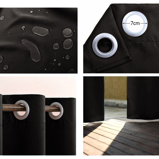 Czarna zasłona na pergolę wiatroodporna