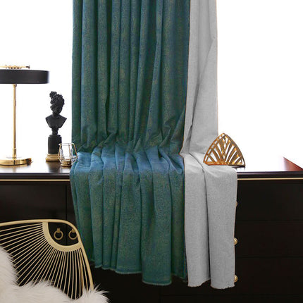 Zasłona zaciemniająca w kolorze petrol.