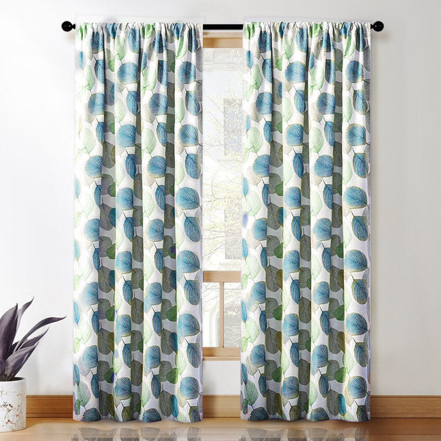 Zasłona zaciemniająca w zielone liście