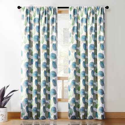 Zasłona zaciemniająca w zielone liście