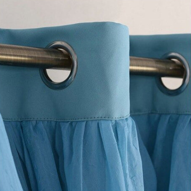 Podwójna zasłona zaciemniająca z woalem